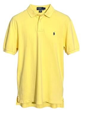 POLO Ralph Lauren Mens L Classic-Fit 100% Cotton Yellow Polo/Golf Shirt w/ Logo